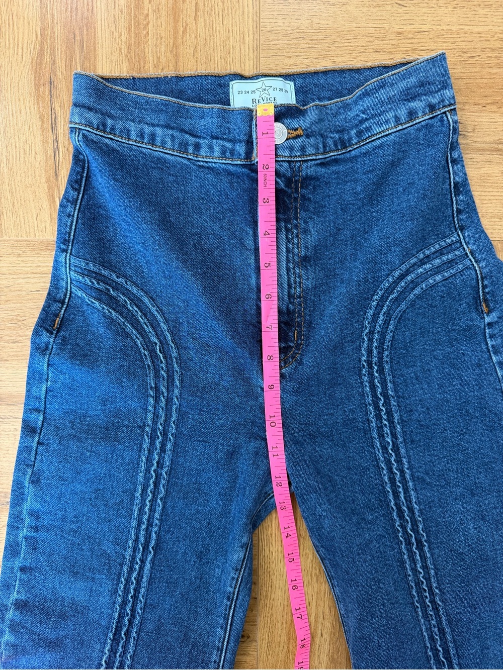 REVICE Los Angeles High Rise Wide Leg Jeans Size 26 Blue Denim Y2K NEW W/O TAG - Picture 4 of 8